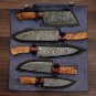 Handmade Damascus Chef set Of 5pcs With Leather,Damascus Knife Set,Damascus Chef Knife