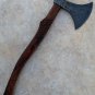 Handmade Damascus Steel Viking Axe Stunning Walnut wood Handle With Leather Sheath