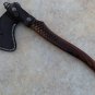 Handmade Damascus Steel Viking Axe Stunning Walnut wood Handle With Leather Sheath