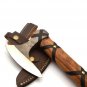 Hand-Forged Carbon Steel Viking Axe with Rose Wood Carving Axe Best BirthdayAnniversary Gift For Him