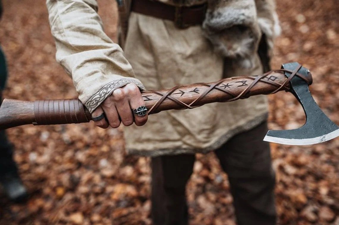 Personalize Viking Axe Handmade Forged Ragnar Axe For Hunting And Camping Birthday Anniversary Gift