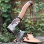 Custom Gift Forged Carbon Steel Viking Axe with Rose Wood Shaft, Viking Bearded Camping Axe