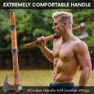 HAND FORGED VIKING Axe Christmas Gift For Him Carbon Steel Axe Rose Wood Shaft Viking Ragnar Axe