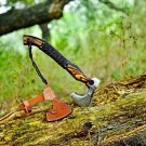 Smith Custom Hand Forged Carbon Steel Viking Axe with Rose Wood Shaft Viking Bearded Camping Axe