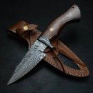 Smiths Blade Custom Hand Made Damascus Steel Hand Forged Fantasy Full Tang knife Rose Wood Handle