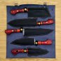 Handmade Damascus Chef set 5pcs With Leather Damascus Knife Set Damascus Chef Knife Kitchen Knife