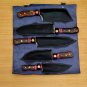 Handmade Damascus Chef set Of 5pcs With Leather,Damascus Knife Set,Damascus Chef Knife Kitchen Knife