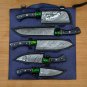 Handmade Damascus Chef set 5pcs With Leather Damascus Knife Set Damascus Chef Knife Kitchen Knife