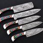 Handmade Damascus Steel Chef Knives Set Chef set Gift for Chef,Kitchen set Husband gift Wedding gift