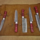 Handmade Damascus knives Chef set Christmas gift Gift for him Handmade Gift  Wedding Gift