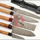 Custom Eye Catching Chef Set Damascus Kitchen 5pc Professional Chef Knife Set Chef Set With Sheath