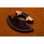 Handmade Damascus Chef Kitchen Ulu Knife Handmade Damascus Steel Handle Wood with leather Sheath