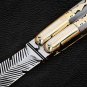 Custom Handmade Balisong Butterfly Knife Brass with Bone World Class Knives+Leather Sheath