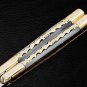 Custom Handmade Balisong Butterfly Knife Brass with Bone World Class Knives+Leather Sheath