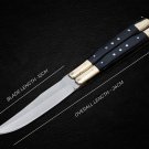 Personalized Custom Handmade Damascus Steel Folding Knife Pocket knife With Leather Sheath