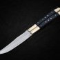 Personalized Custom Handmade Damascus Steel Folding Knife Pocket knife With Leather Sheath