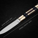 Personalized D2 TOOL STEEL ORIGINA Folding Knife World Class Knives With Leather Sheath