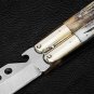 Personalized Custom D2 TOOL STEEL ORIGINAL Folding Knife With Leather Sheath