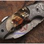 Personalized Custom Handmade Damascus Steel Eye Catching Pocket Folding Knife