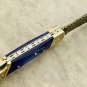 Custom Handmade Damascus Steel Pocket Knife Folding Blade Wood Handle 7"+sheath