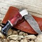 Handmade Damascus Folding Pocket Knife With Small Defects 6.5+ sheath