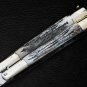 Personalized D2 TOOL STEEL ORIGINAL Folding KnifeBrass with Jigged Bone Inserts