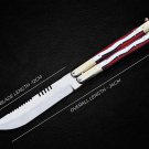 Personalized D2 TOOL STEEL ORIGINAL Folding Knife Stainless Steel and Micarta Inserts With Sheath