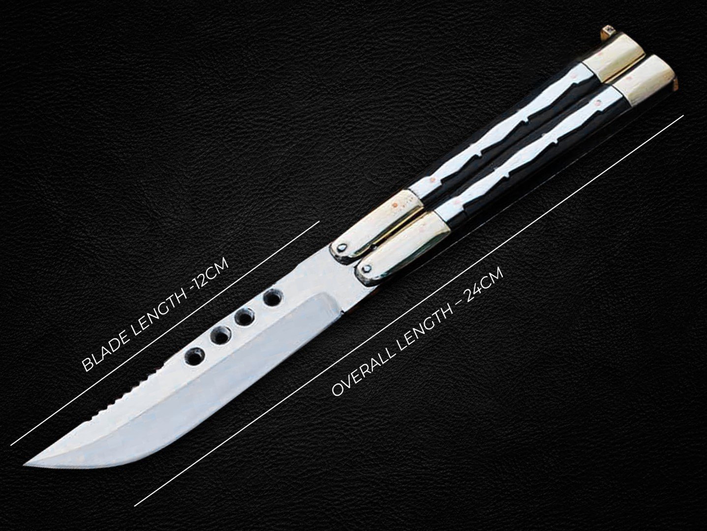Personalized D2 TOOL STEEL ORIGINAL Folding Knife Stainless Kamagong Wood Inserts With Sheath