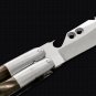 Personalized 440C ORIGINAL Folding Knife Stainless Steel with Carabao Horn Inserts
