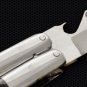 Personalized 440c Stainless steel Folding Knife with Carabao Horn Inserts With Leather Sheath
