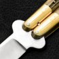 Personalized 440c Stainless steel Folding Knife Brass with Philippine Deer Horn Inserts