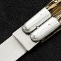 Personalized Custom 440c Stainless steel Folding Knife Brass with Deer Horn Inserts