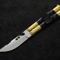Personalized Custom 440c Stainless steel Folding Knife Brass with Carabao Horn Inserts