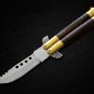 Personalized Custom 440c Stainless steel Folding Knife Brass with Kamagong Wood Inserts