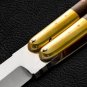 Personalized Custom 440c Stainless steel Folding Knife Brass with Kamagong Wood Inserts