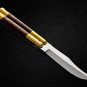 Personalized Custom 440c Stainless steel Folding Knife Brass with Kamagong Wood Inserts