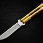 Personalized Custom 440c Stainless steel Folding Knife Brass with Kamagong Wood Inserts