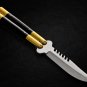 Personalized Custom 440c Stainless steel Folding Knife Brass with Kamagong Wood Inserts