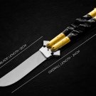 Personalized Custom 440c Stainless steel Folding Knife Brass with Carabao Horn Inserts