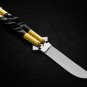 Personalized Custom 440c Stainless steel Folding Knife Brass with Carabao Horn Inserts