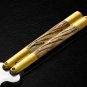 Personalized Custom 440c Stainless steel Folding Knife Brass with Bone Inserts With Leather Sheath