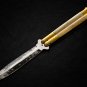 Personalized Custom 440c Stainless steel Folding Knife Brass with Bone Inserts With Sheath