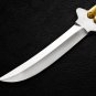 Personalized Custom 440c Stainless steel Folding Knife Brass with Philippine Deer Horn Inserts