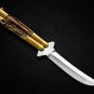 Personalized Custom 440c Stainless steel Folding Knife Brass with Philippine Deer Horn Inserts