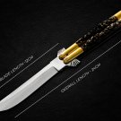 Personalized 440c Stainless steel Folding Knife Brass Visayan Philippine Deer Horn Inserts