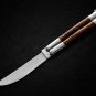 Personalized Custom Handmade 440c Folding Knife Stainless with Kamagong Wood Inserts