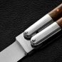 Personalized Custom Handmade 440c Folding Knife Stainless with Kamagong Wood Inserts