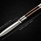 Personalized Custom 440c Folding Knife Stainless Steal with Kamagong Wood Inserts