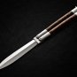 Personalized Custom 440c Folding Knife Stainless Steal with Kamagong Wood Inserts