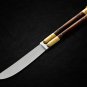 Personalized Custom 440c Stainless steel Folding Knife Brass with Kamagong Wood Inserts